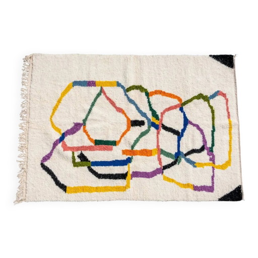 Beni Ouarain Berber rug - Whirlwind of colours