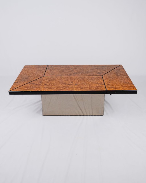 Elm burl salontafel/bar, Paul Michel voor Roche Bobois, Frankrijk, jaren 80