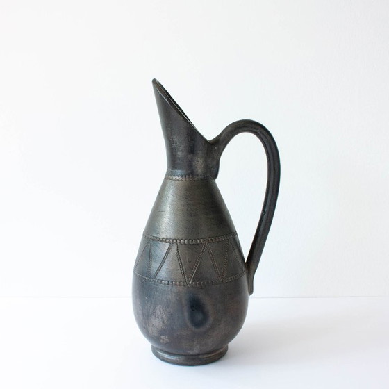 Image 1 of Vintage Handmade Black Pottery Vase from Bisalhaes, 1960's