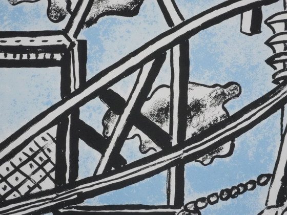 Fernand LEGER : Les Constructeurs (Bleu), Lithographie Signée – Lithographies et sérigraphies, Paper (photo 8 of 9)