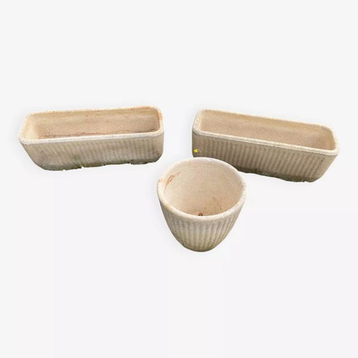 3 jardinières en pierre reconstituées