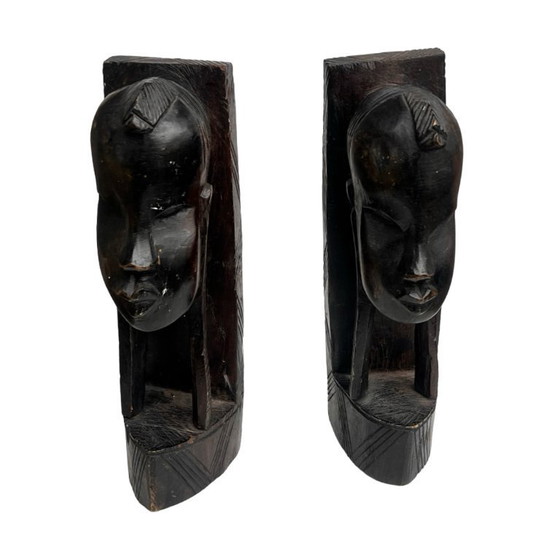 Image 1 of Serre-livres – Kenya, ébène, années 1970, faits main