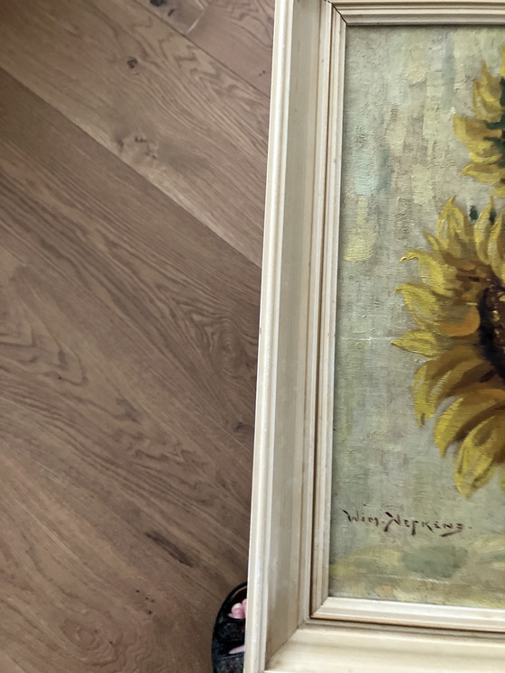 Image 1 of Zonnebloemen in Lijst von Wim Nefkens