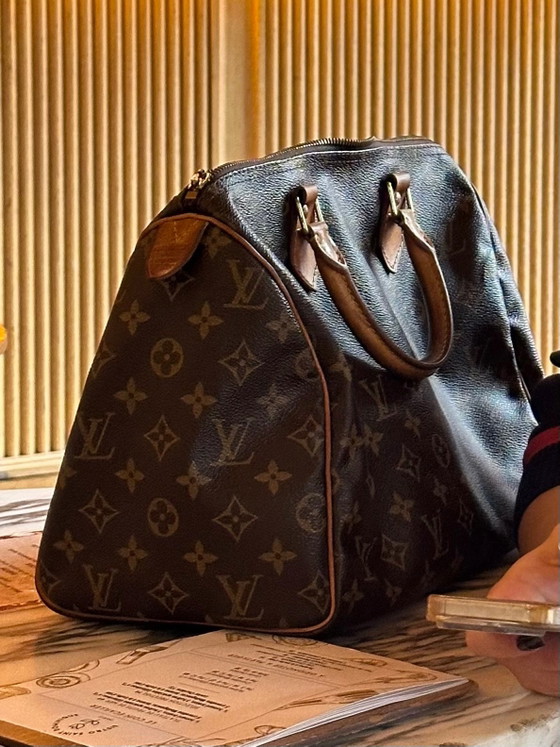 Handtas Speedy Louis Vuitton – Top handle tassen, Leer, Canvas (photo 2 of 15)