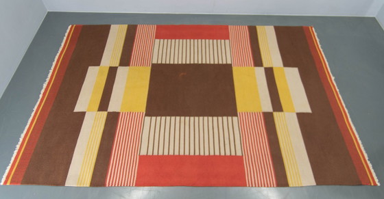 Image 1 of Rare Geometric Carpet by Antonin Kybal, 1948