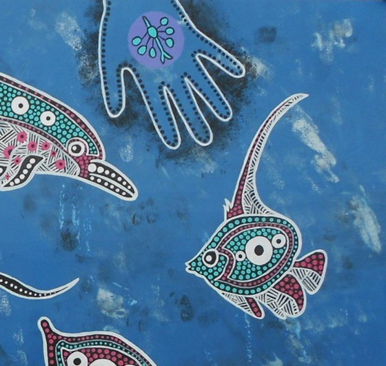 Image 1 of Vida marina - La vida en el mar (inspiración Arte Aborigen)