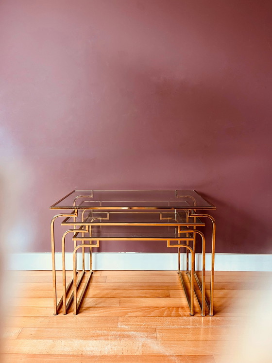 Image 1 of Juego de mesitas auxiliares italianas de los años 70.