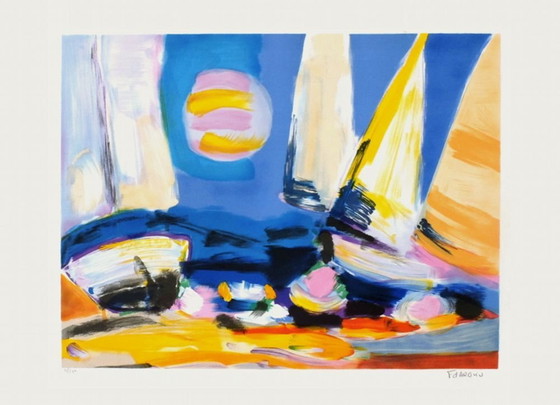 Image 1 of François D'ARGUIN Regate e Sole Litografia firmata 1992