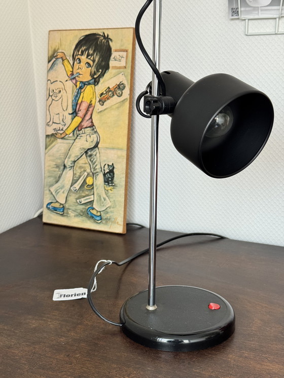 Image 1 of Vintage HEMA table lamp 1970s/1980s black metal