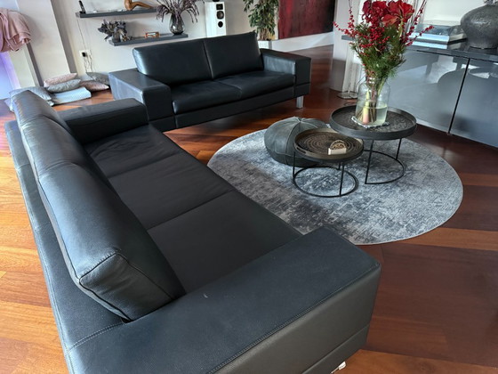 Image 1 of Leolux Antipode sofa 2-seater black as new