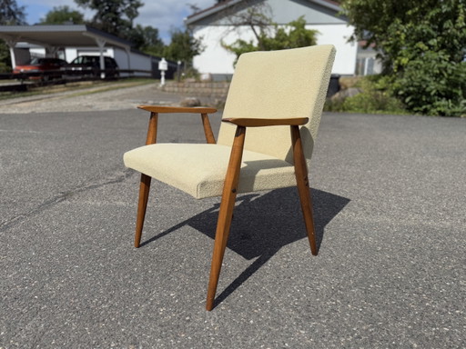 Mid Century Armchair Beige Vintage Easychair Sessel