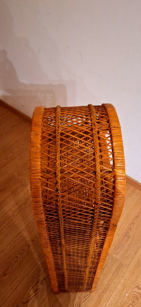Portabottiglie Vintage Mid-Century in Rattan (per 10 bottiglie) – Wicker, Bamboo (photo 5 of 10)