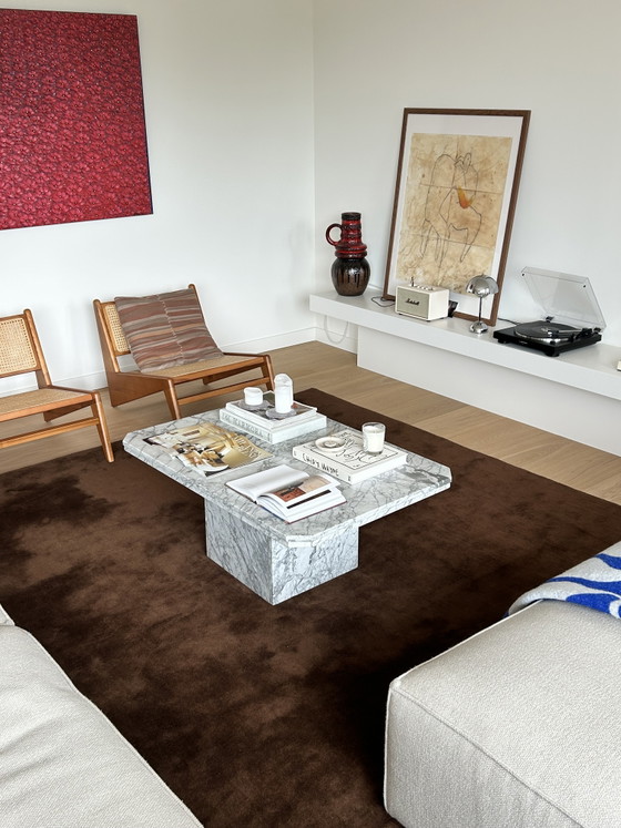 Image 1 of Vintage Carrara marble coffee table, Italy 1980s 