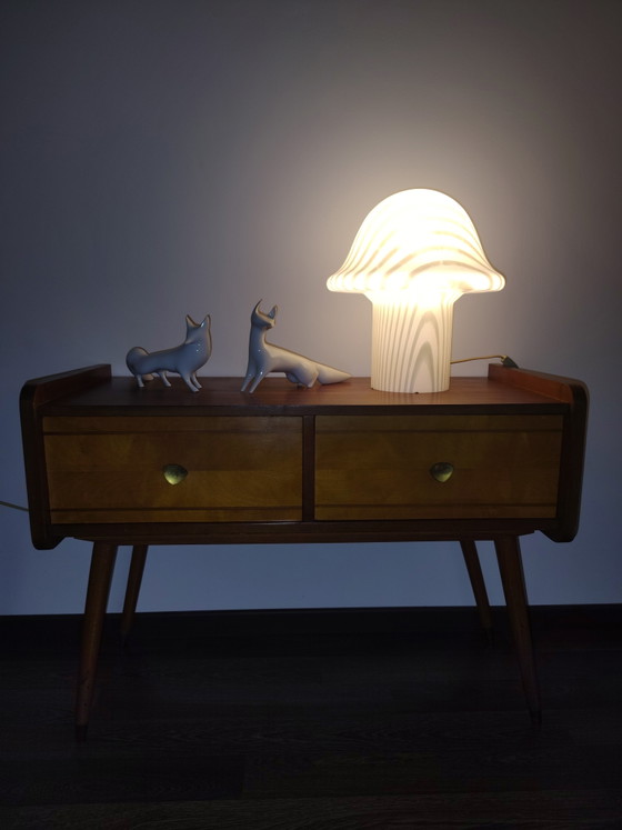 Peill & Putzler Mushroom Zebra Table Lamp – Vintage 70s – Glass (photo 2 of 5)