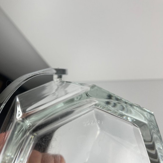 Image 1 of Sceau à glaçon octogonal en verre et anse en métal, 1970/80, france