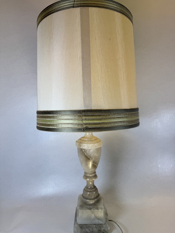 Image 1 of Elegant vintage table lamp made of alabaster and marble - warm light, timeless class