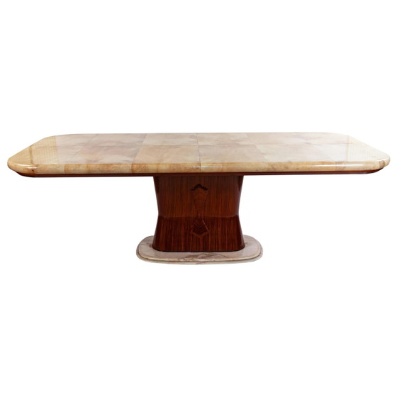 Angelo Mazzola parchment table produced by Ar.Vi Salpol, 1980 – Dining tables (photo 4 of 26)