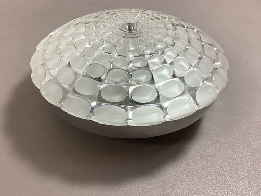 Vintage glass Peill & Putzler seventies wall-ceiling lamp