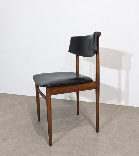 Set of 6 vintage Mid-Century chairs – 1960s – Dining chairs, Skai, Wood (photo 9 of 9)
