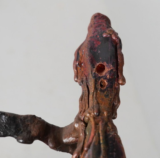 grande e pesante portacandele da parete in rame massiccio, stile brutalista anni '60 – Copper, Vintage (photo 9 of 10)