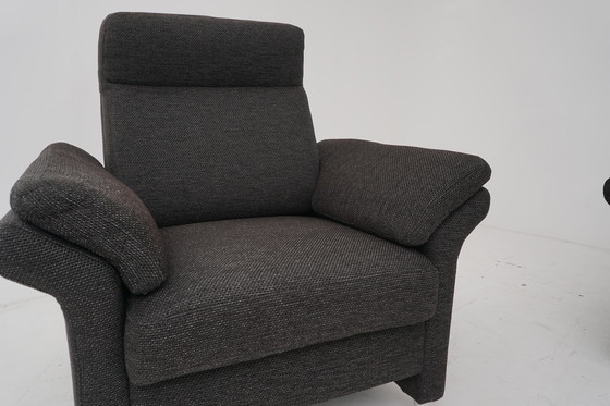 Image 1 of Himolla set set couch sofa three seater two seater armchair fabric brown