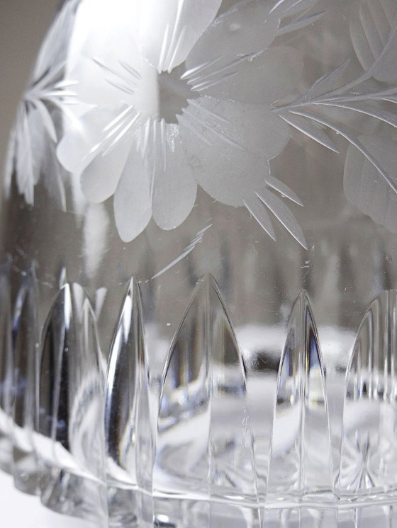 Image 1 of Antique cut and chiseled crystal decanter with floral decoration, Bohemia, 19th-20th century