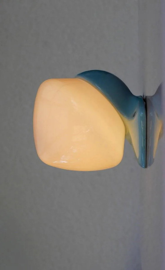 Grote mid-century moderne lichtblauwe badkamer wandlamp van Ifö – Jakobsson, Wandlampen, Porcelain (photo 15 of 15)