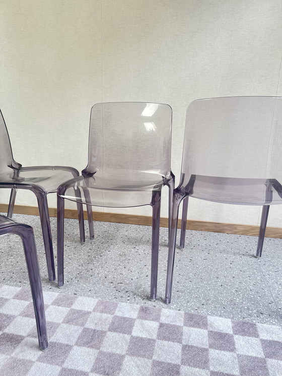 Image 1 of Juego de 4 sillas Casprini de plexiglás morado modelo Tiffany