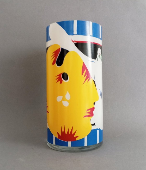 Image 1 of Paul Giovanopulos - enorme vaso artistico in vetro postmoderno/astratto Ritzenhoff Germania ca. 1990