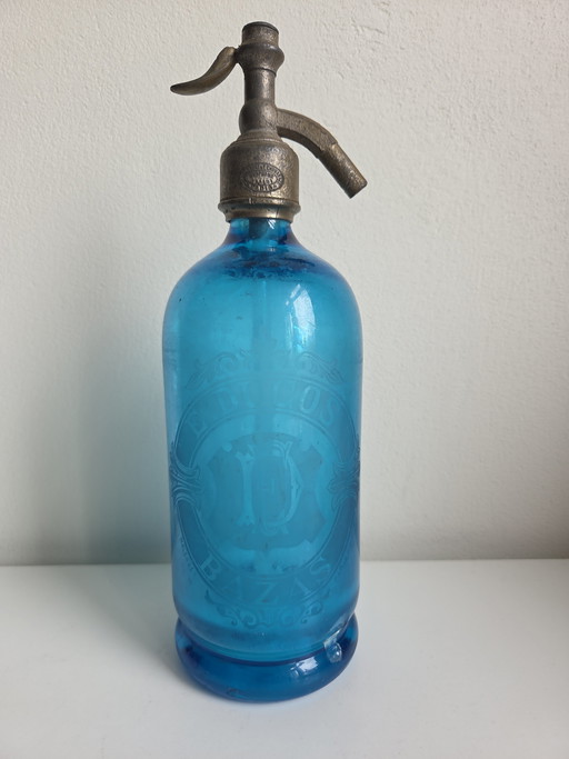 Antique bright blue siphon / spray bottle