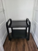 Carrello vintage in metallo nero anni '80-'90.