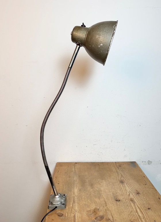 Image 1 of Lampe de table à col de cygne de style industriel gris, années 1960