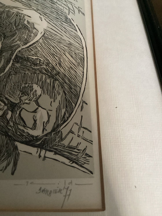 Xilografía original de Bernard Buffet. “ Dorian Gray “ ( 1977 ) Firmada., Arte, Vidrio, Papel, Negro (foto 6 de 9)