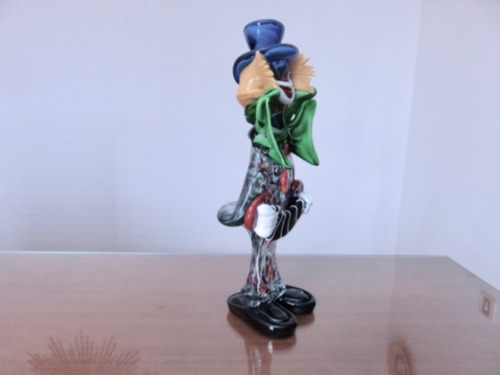 Image 1 of Très grand clown sculpture en verre de Murano 37 cm années 70