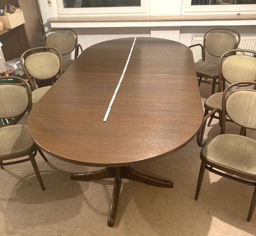 Tavolo Thonet 120 180 240 più 6 sedie Thonet Midcentury Vintage