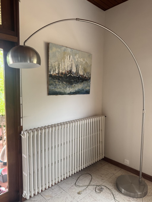 XXL vintage design arched floor lamp – In the style of the Castiglioni brothers – 1970s
