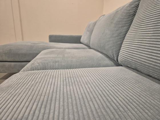 Image 1 of 30% SHOWROOM OUTLET - Corner Sofa Shadow - Aqua - Ribcord - Design