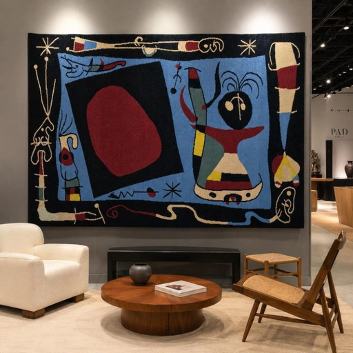 Joan Miró Femme et Miroir Tapiz tejido a mano | Arte textil de lana y algodón (104 × 79 pulgadas) – vloerkleden en tapijten