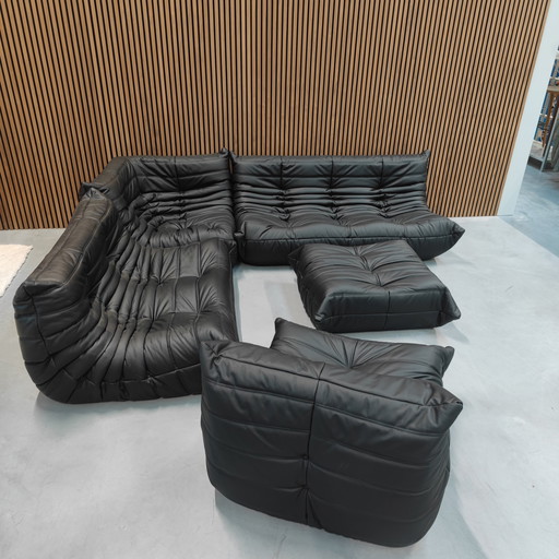 Ligne Roset Togo Set Schwarzes Leder