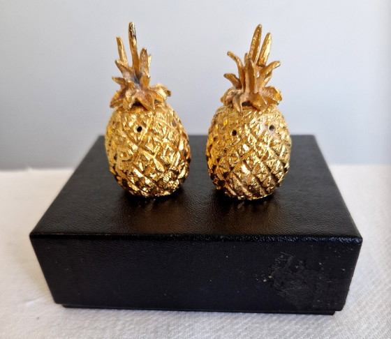 Image 1 of 24kt gold plated peper en zout stel '70s