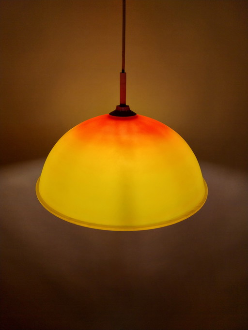 1 x sunburst glass pendant lamp 1970's