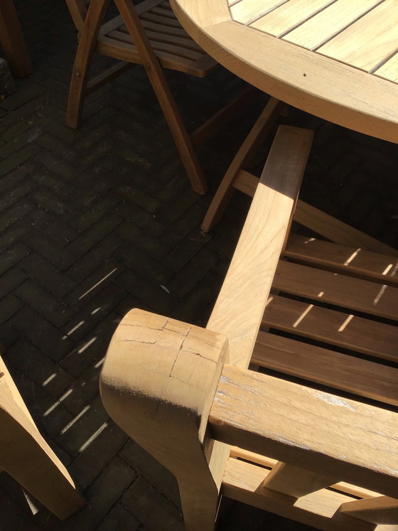 Image 1 of 4 mooie Teakhouten tuinstoelen van het merk Teak and Garden izgst