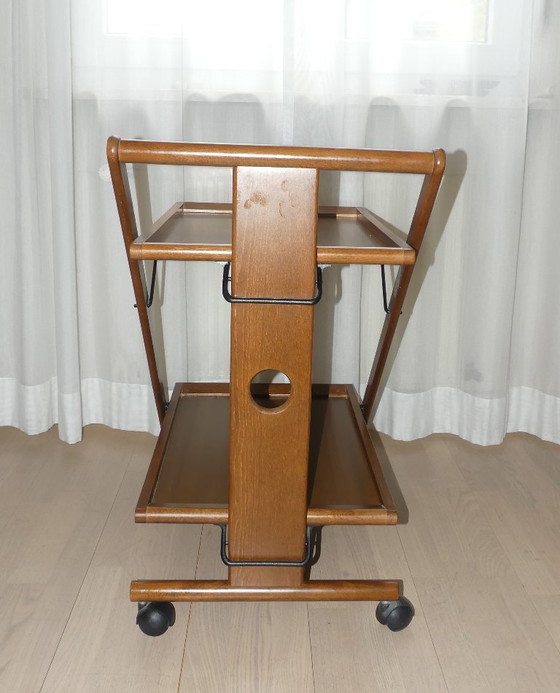Serveerwagen/theetafel Foppapedretti walnoot opvouwbaar Italië UK2aeb – Wood, Vintage (photo 8 of 12)