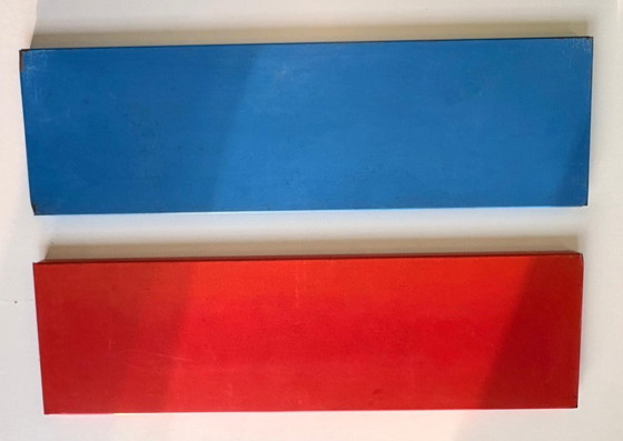 Image 1 of Mensole da parete vintage Tomado – metallo nero e mensole colorate