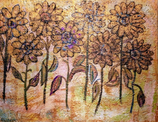 T. van Steenbergen "Flowers" 70 x 90 cm