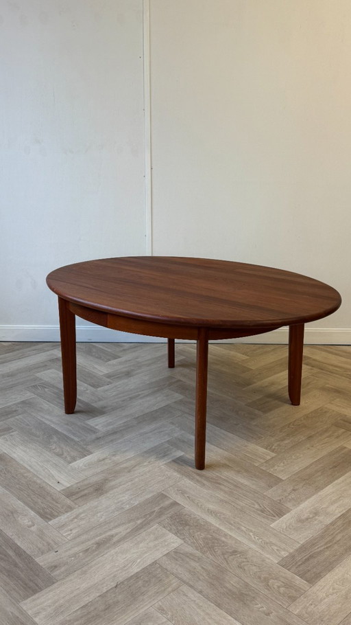 table basse ovale vintage en teck