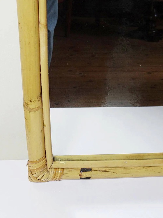 Large bamboo arch wall mirror, Italian, Riviera style, 1950s-60s. – Vintage (photo 6 of 12)