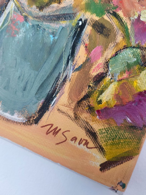 Image 1 of Original Sunflowers Still Life by M Savu | Acrylic on Canvas | 30 × 30 cm