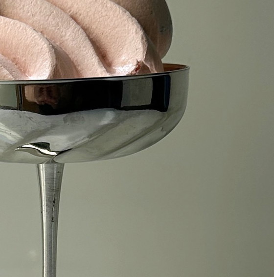 Image 1 of 6x coupes à champagne italiennes plaquées argent tourbillon plaqué or bols à dessert des années 80 bol à glace coupe décorative 