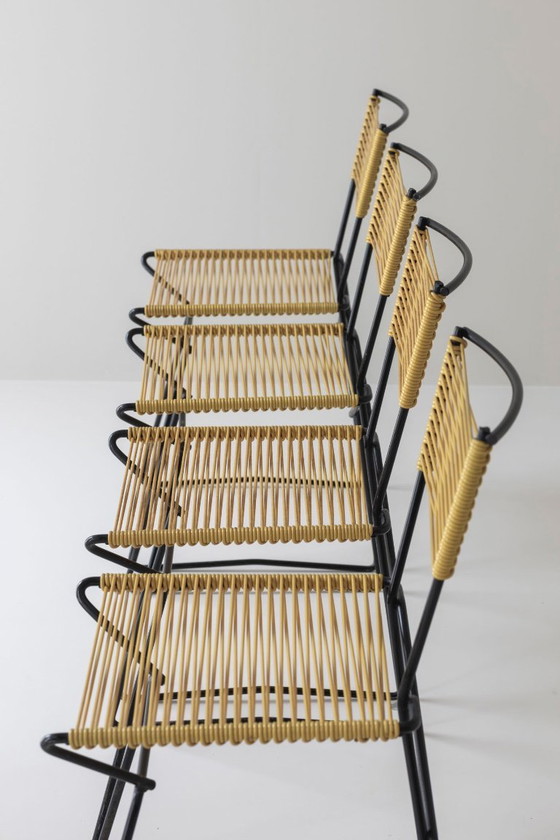 Image 1 of Satz von 6 „Spaghetti“-Esszimmerstühlen, Frankreich, 1960er Jahre.